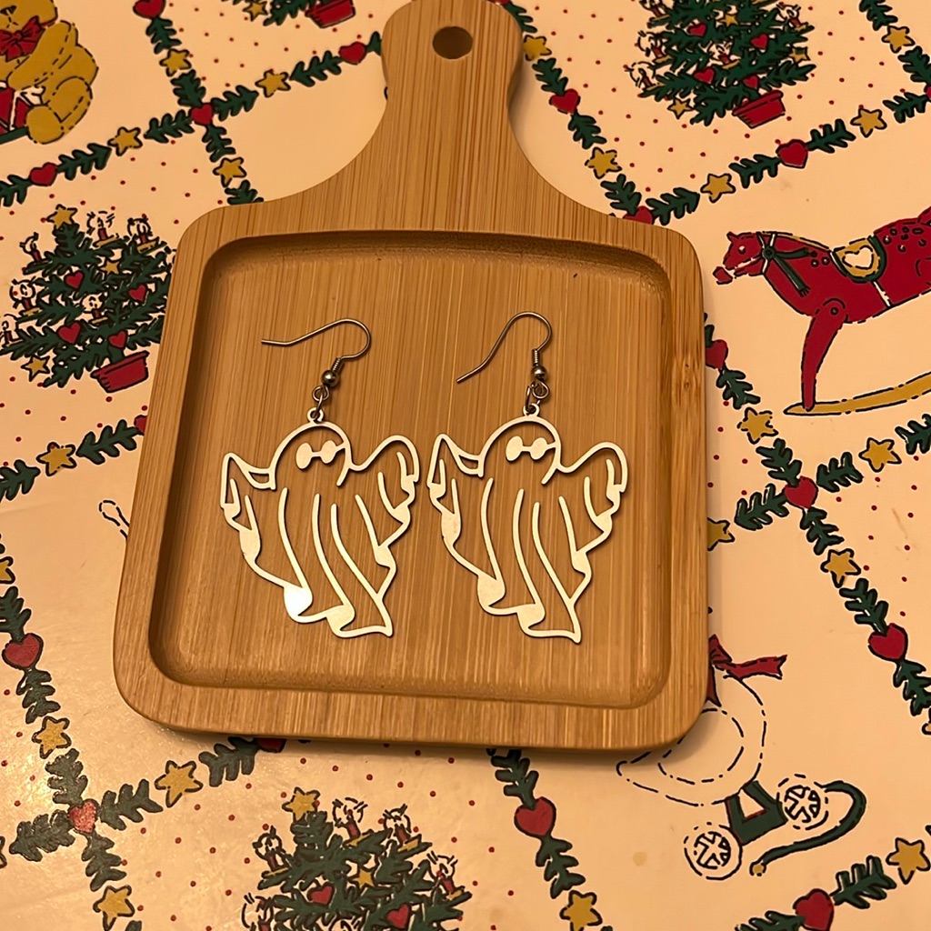 Stainless Steel Ghost Charms Earrings 12$